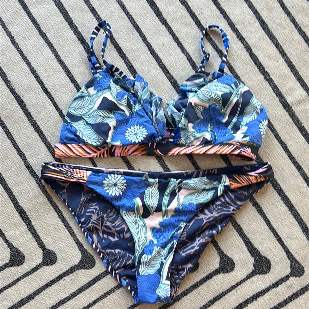 Floral Blue Bikini Set